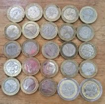 A group of 25 assorted collectable £2 coins.
