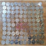 A group of 100 assorted collectable 50p coins.