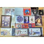 A collection of assorted GB coin sets, coin covers & commemorative coins etc.