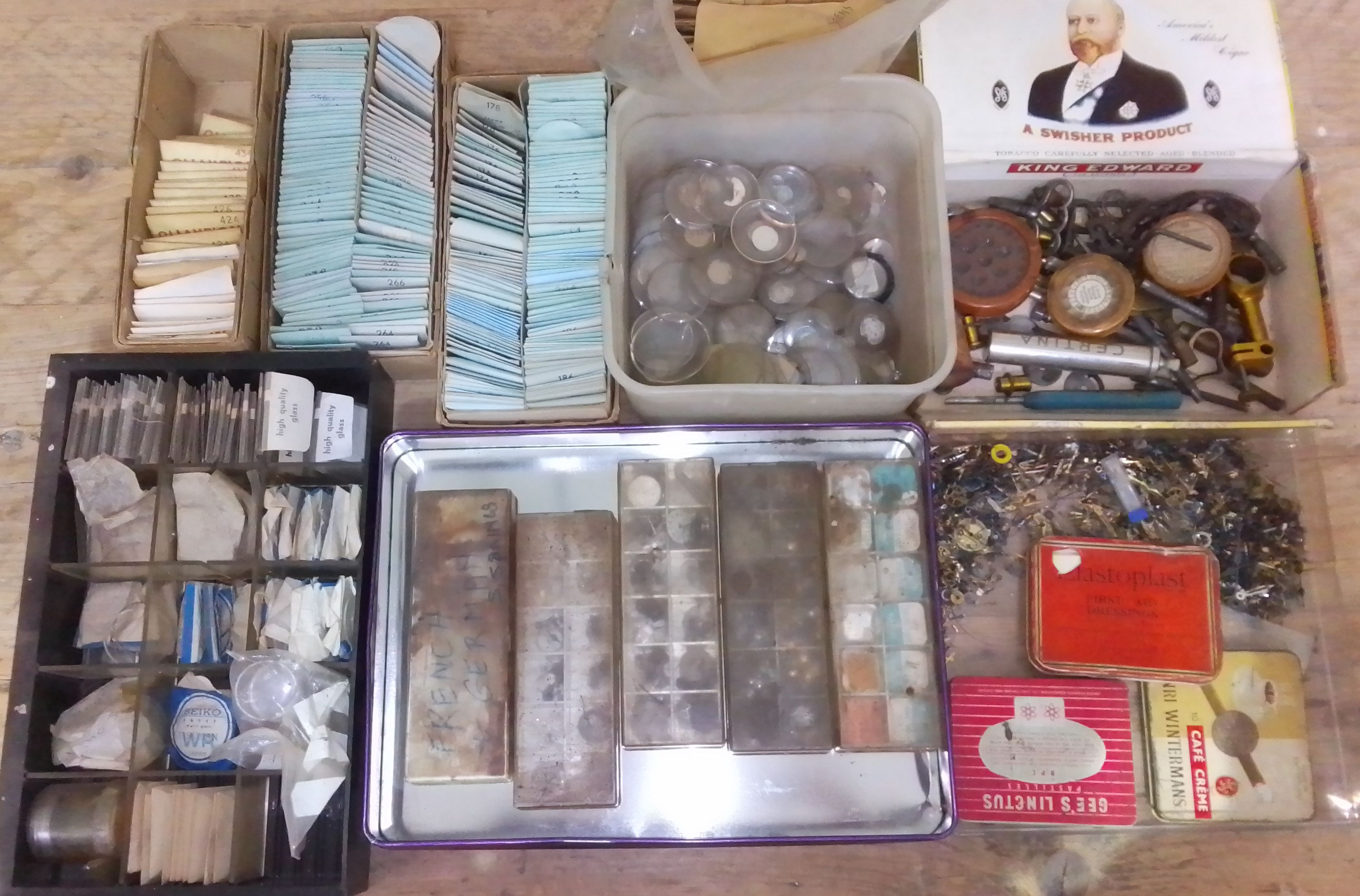 A quantity of assorted watch spares.