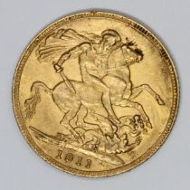 A George V 1911 sovereign.