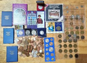 A tray of assorted GB & word coins & sets to include 1983 set, 1994 set, commemorative crowns,