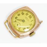 A Junghans Meister 9ct gold cased wristwatch, case width 26mm, case weight (including glass,