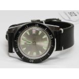 A Buler Submariner style diver's watch, case diam. 38mm, stainless steel case, manual wind movement,