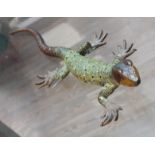 An Austrian cold painted bronze lizard attributed to Franz Xavier Bergman (Austrian 1898-1963),