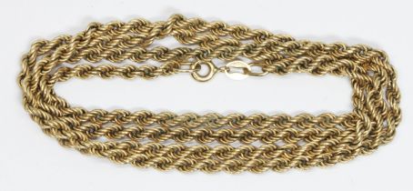 A 9ct twist chain, import marks, length 64cm, weight 6.1g.