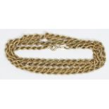 A 9ct twist chain, import marks, length 64cm, weight 6.1g.