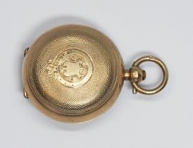 A hallmarked 9ct gold sovereign coin case, length 43mm, gross weight 16.6g. Condition - good,