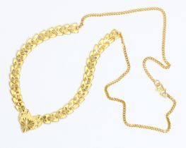 A Singaporean necklace by Luvenus, heart motif with integrated trapazoid and love heart links and
