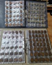 Two files of assorted GB coins to include pennies, half pennies, farthings & 50ps, £1 & 20ps etc.