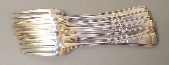 A matched set of six hallmarked silver spoons, four by Mary Chawner, London 1835, two by William