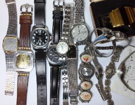 A mixed lot of gent's and ladies wristwatches including Raymond Weil, Seiko, Buler, Casio etc.