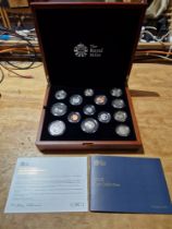 A Royal Mint United Kingdom 2018 Premium Proof Coin set, in original wooden display box, with