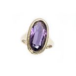 A hallmarked 9ct gold amethyst ring, gross weight 4.9g, size J.