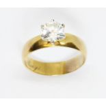 A hallmarked 22ct gold wedding band, mounted with a colourless stone, gross weight 7.6g, size W.