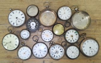 A quantity of mainly silver pocket watches and wristwatches, all as found.