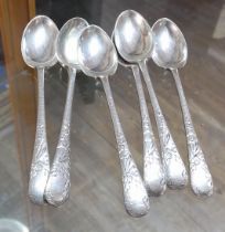 A set of six hallmarked silver teaspoons.