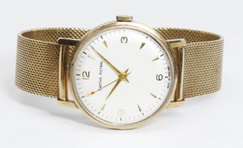 A hallmarked 9ct gold Smiths Astral wristwatch, case diameter 34mm, manual wind movement, Leyland