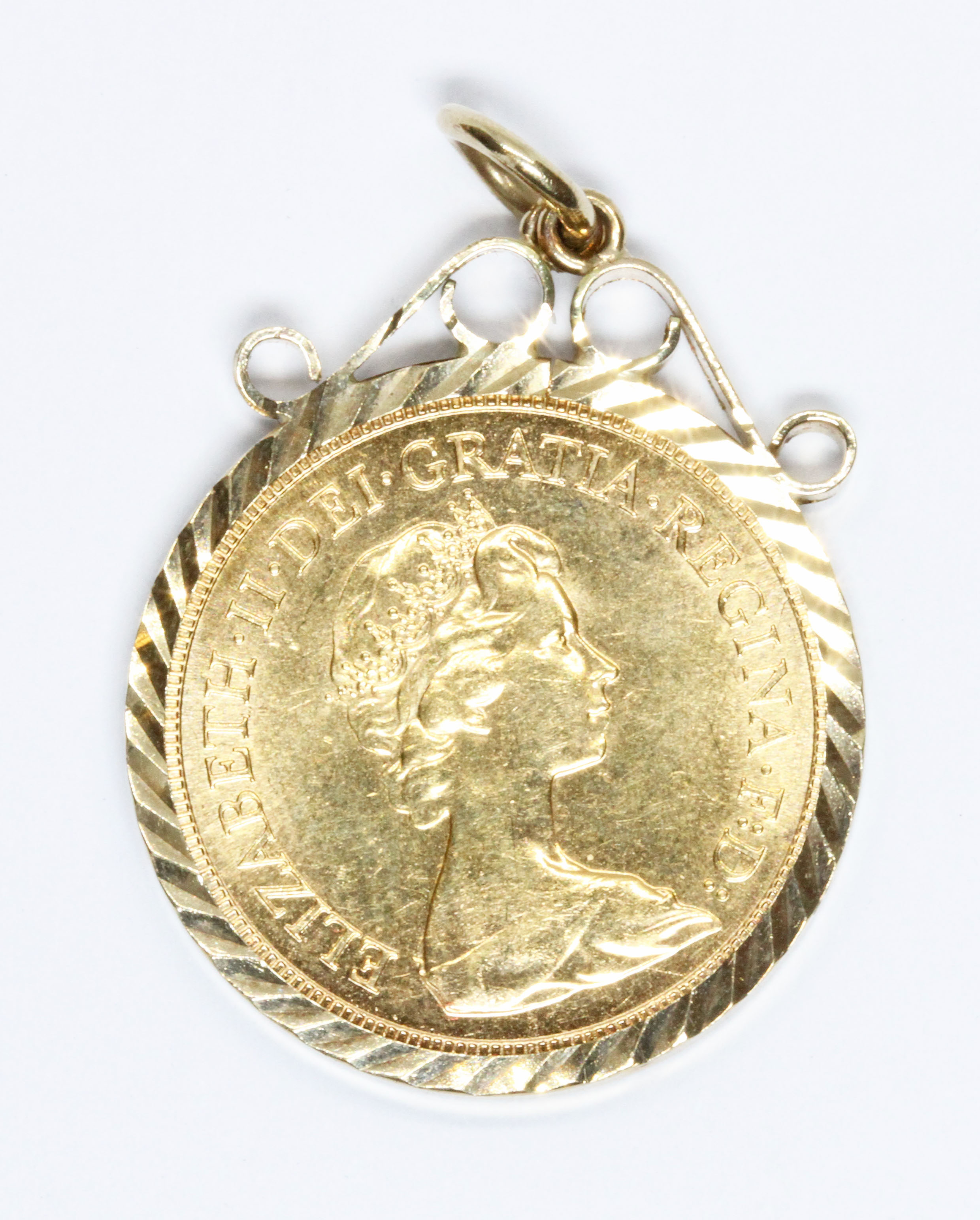 Elizabeth II 1980 sovereign, hallmarked 9ct gold mount, gross weight 9.6g. - Image 2 of 2