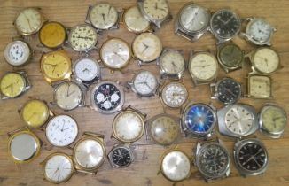 A quantity of assorted mainly mechanical vintage wristwatches, all as found.