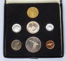 Royal Canadian Mint 1967 seven coin set including a 20ct gold 20 dollars, weight 18.3g.