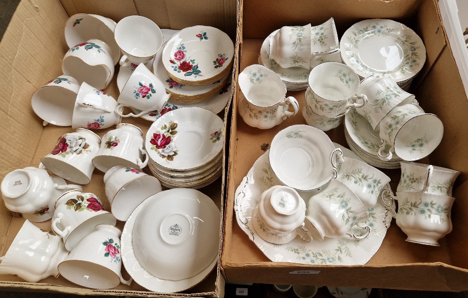 Box of Regent china and a box of Paragon Debutante china