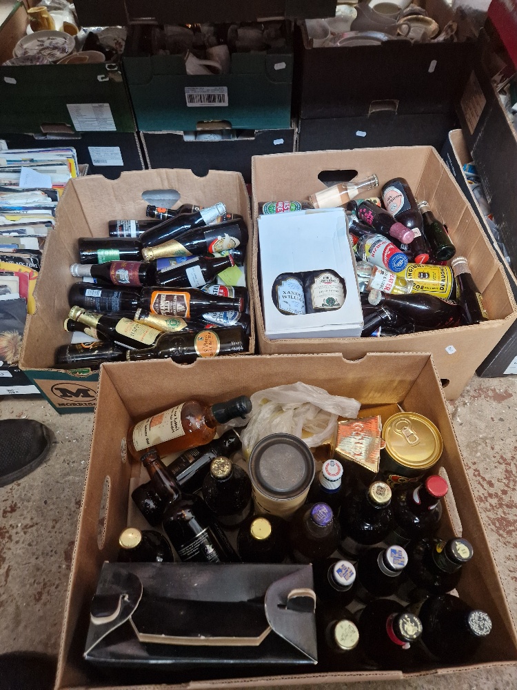 3 boxes of assorted beer, spirits, wines & mixers etc.