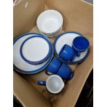 A quantity of Denby bluer dinner ware.