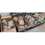 Four boxes of pottery