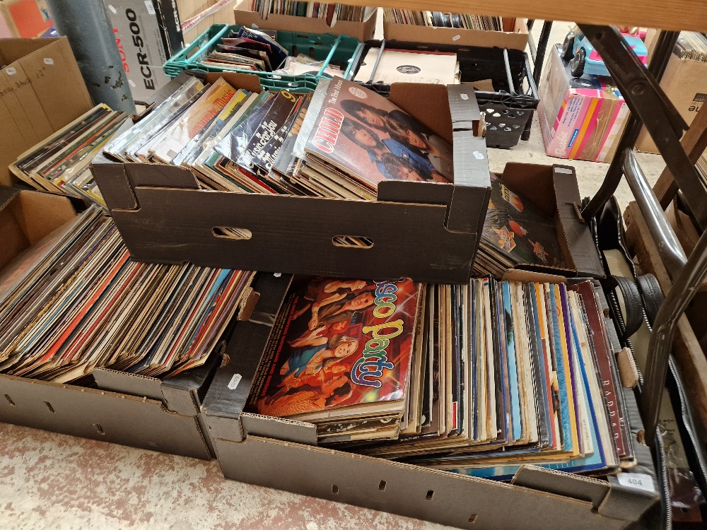 Five boxes of records.