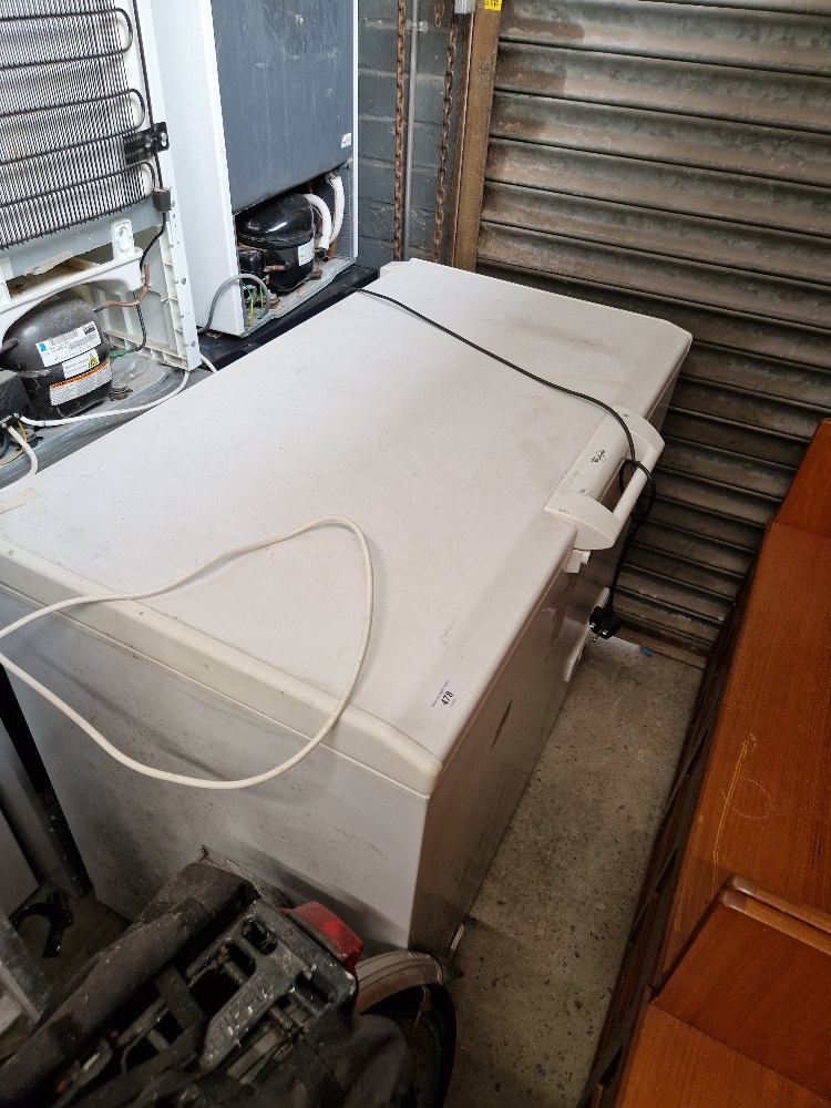 A Whirlpool chest freezer.