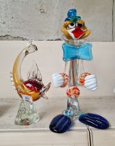 Two Venetian glass ornaments