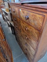 A large Victorian mahogany chest of drawers, probably originally the middle section of a wardrobe.