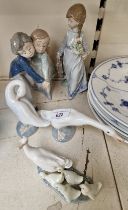 5 Lladro figurines - ‘Dancing Class’ (no.5741 issued 1991-96), ‘School Days’ (no.7604 issued 1988-
