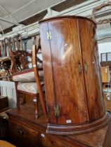 Georgian Mahogany corner cabinet and two Edwardian walnut chairs