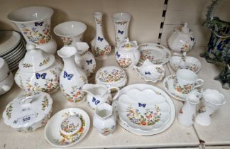 Aynsley 'Cottage Garden' china, vases, cups, saucers, etc (approx 23 pieces).