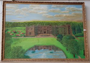 A Bolton (British, 20th century), 'Townley Hall, Lancashire', oil on board, signed and dated 1982 to