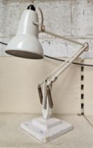 A Herbert Terry & Sons white Anglepoise lamp with two step base.