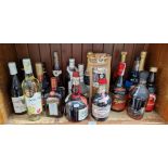 Approx 20 bottles of alcoholic beverages including Grand Marnier, Quantro, Grenadine, Wine,