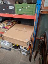 A folding beer pong table and 2 snooker cues