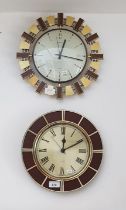 Two mid 20th century Metamec wall clocks.