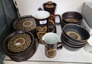 Denby ‘Arabesque’ - 8 plates (21cm), 8 bowls, jugs etc. (approx 27 items)