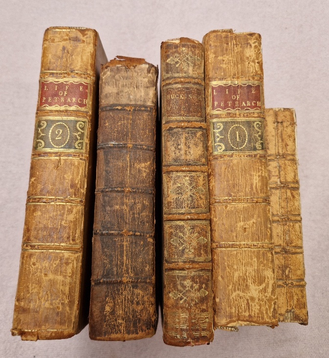 five antiquarian books.
