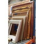 Nine various picture frames including gilt frames, etc.