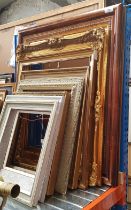 Nine various picture frames including gilt frames, etc.