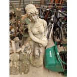 Stoneware garden figure modelled as a classical lady, approx. 47" high.