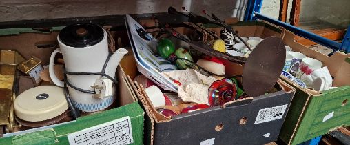 3 boxes of mixed items including ceramics, glass, cutlery etc