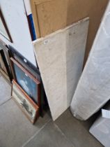 A white marble washstand/counter top, 107cm x 48cm.