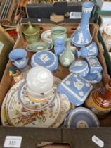 A box of mainly Wedgwood Jasperware.