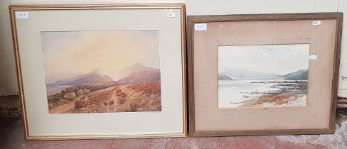 Six 19th and 20th century school watercolours, landscape scenes, various artists including Isabel